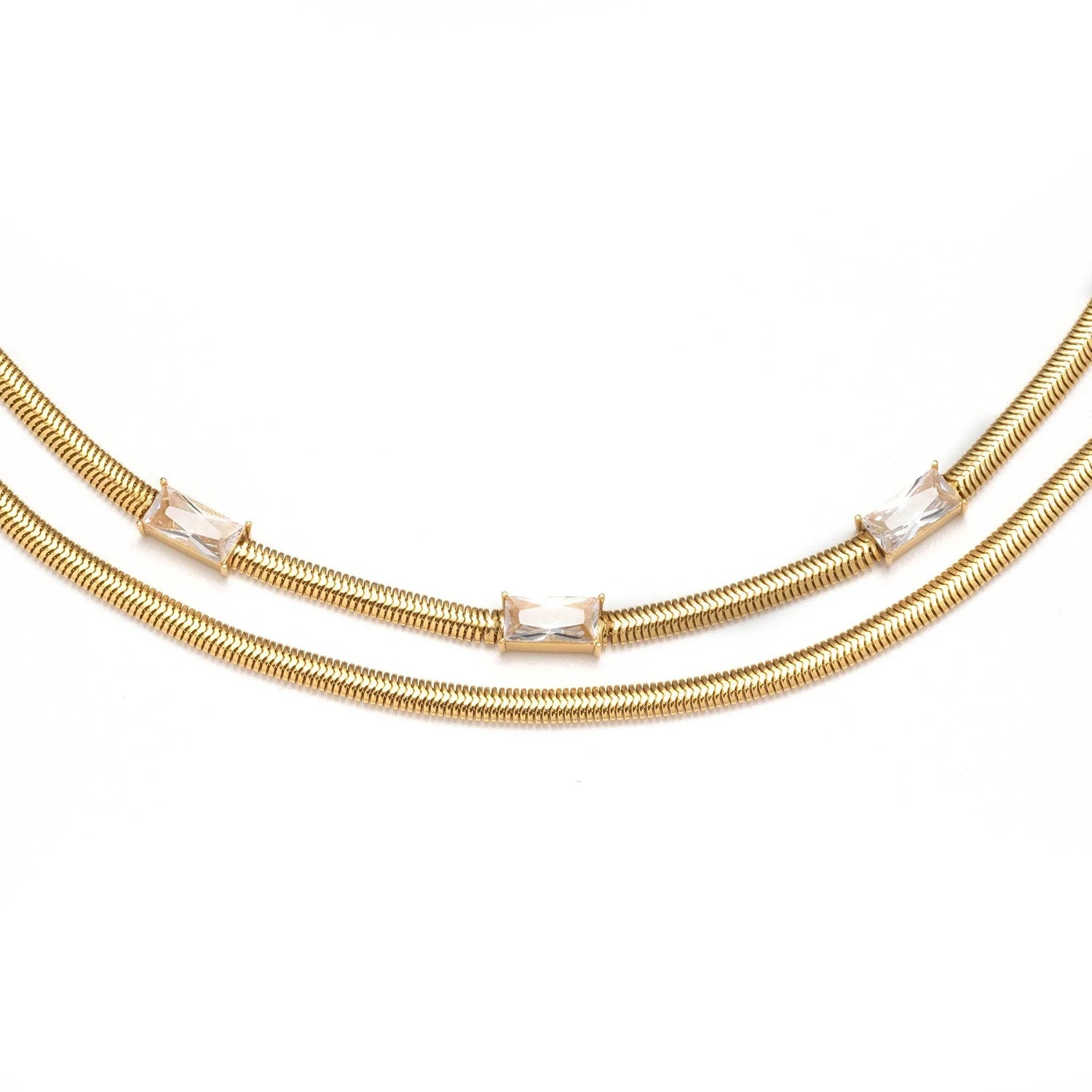 Delphine Gold Snake Chain Necklace - Image 3