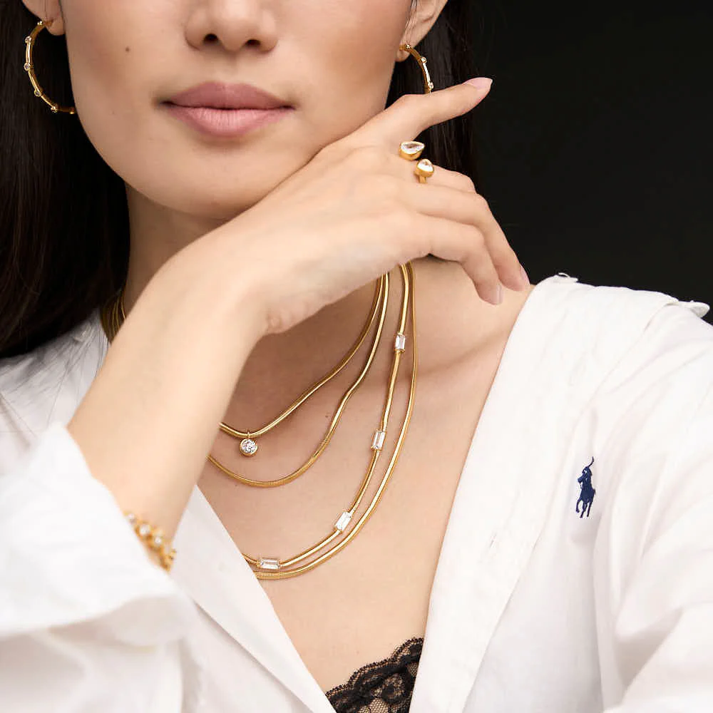 Delphine Gold Snake Chain Necklace - Image 4
