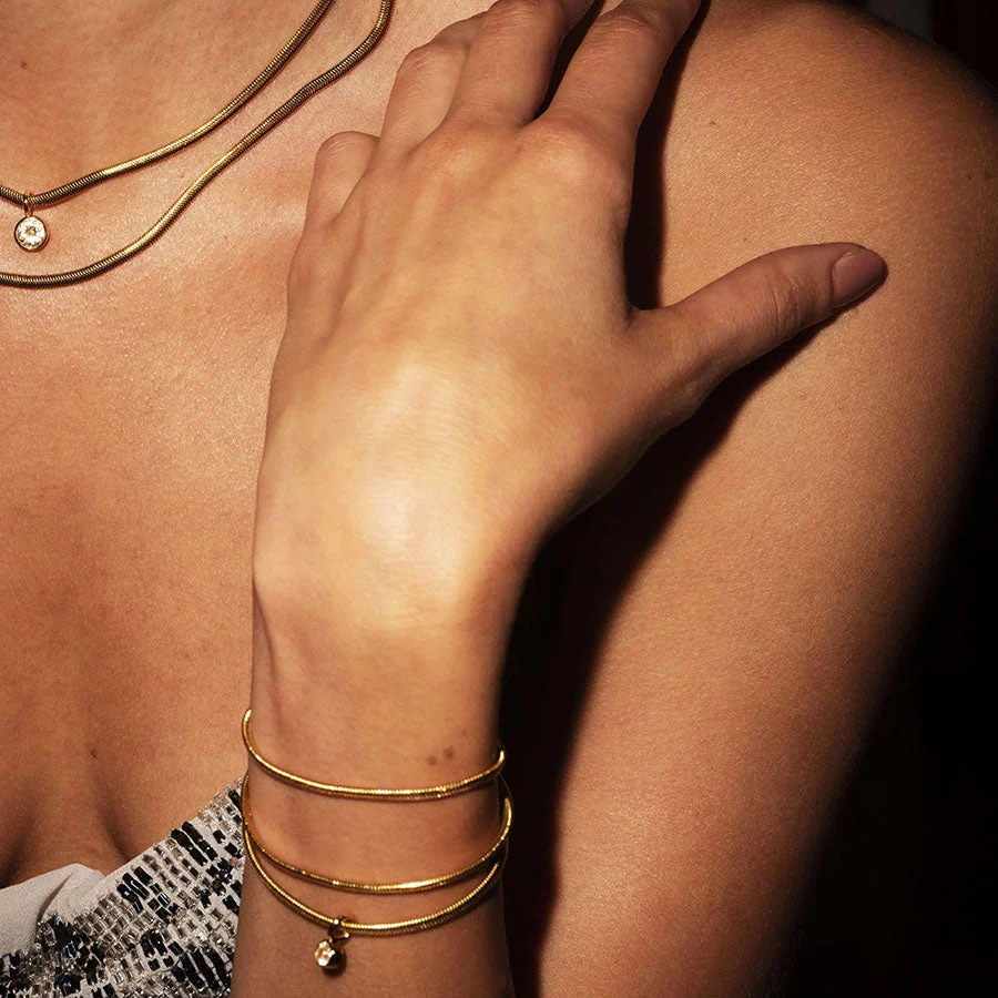 Lucile Gold Snake Bracelet - Image 4