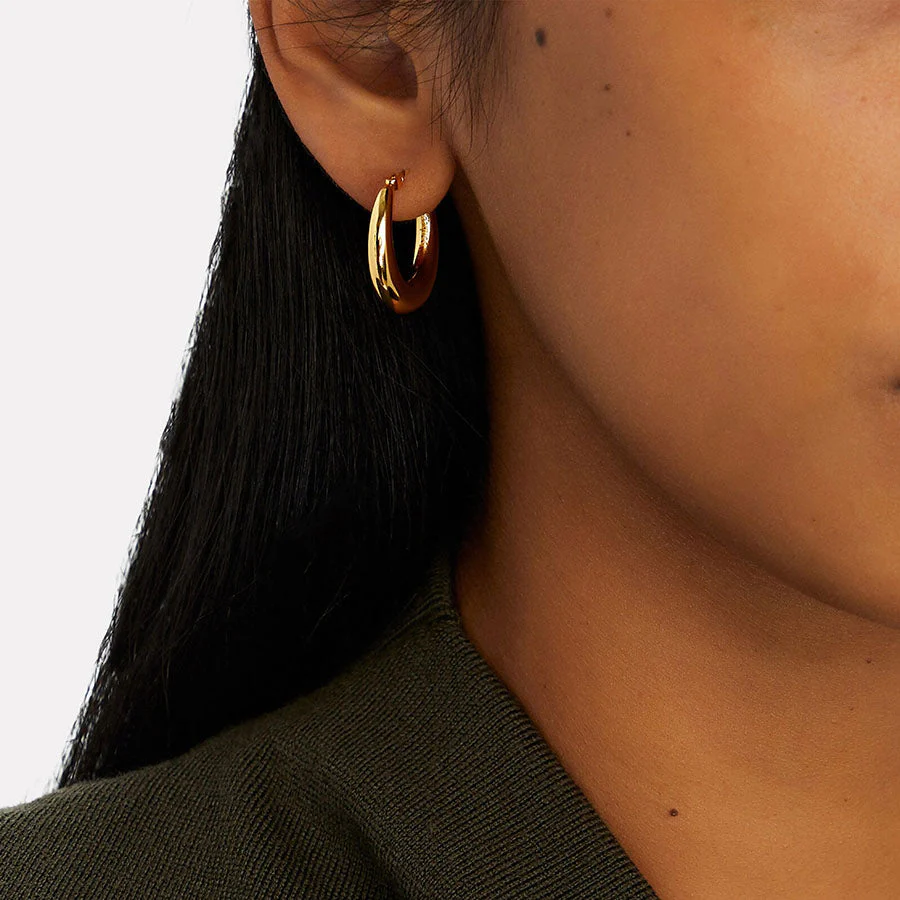 Puffed Hoop Earrings - Image 3